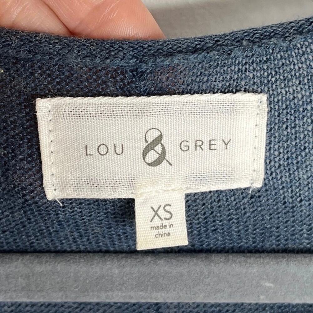 Lou & Grey Women's Shadowstripe Sweater Tunic Size XS Blue Long Sleeve Boat Neck - Picture 8 of 10